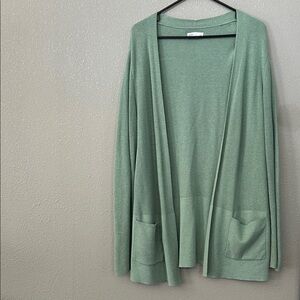 Women's Green Open Front Cardigan Size Large
